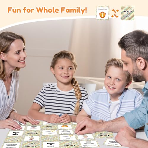 AmazingSpark 72 Pcs Armor of God Bible Memory Matching Card Games for Kids | Vbs Bible Games for Kids, Christian Games, Sunday School Educational Supplies, 2026 Vacation Bible School Activity Cards