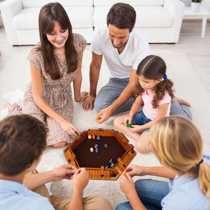 Shut The Box Game Wooden,6 Players Math Games for Kids 8-12,Dice Box Family Games for Kids and Adults,Board Tabletop Games for Kids 5-7, Close The Box Game for Classroom,Home,Party or Pub(6-Retro) - style: 6-player - Retro