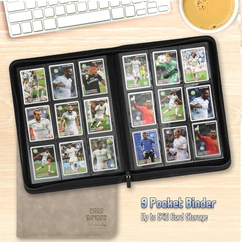 Trading Card Binder, Premium 9 Pocket Double Sided 540 Pocket PU Card Collection Binder, Collectible Trading Card Albums for MTG, TCG, Sport Card, Game Cards (Ecru) - color: Ecru