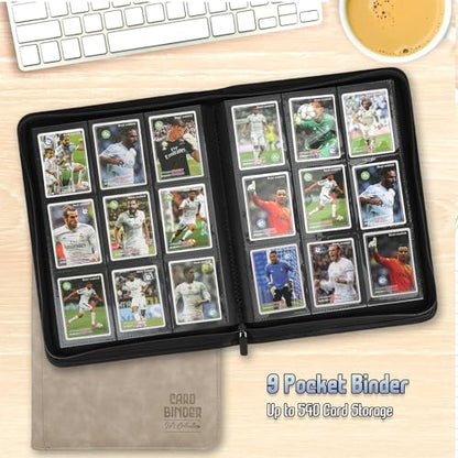 Trading Card Binder, Premium 9 Pocket Double Sided 540 Pocket PU Card Collection Binder, Collectible Trading Card Albums for MTG, TCG, Sport Card, Game Cards (Ecru) - color: Ecru