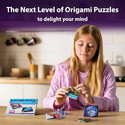 FOLDOLOGY 2 - Master The Folds (Expansion Pack). Puzzle Game for Tweens, Teens, and Adults. 100 Origami Brain Teasers. Ages 10+