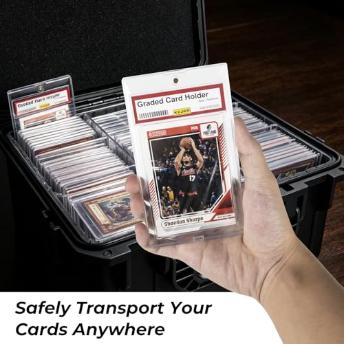 Graded Card Case Holds 106 PSA Slabs, Premium Storage Box - color: Black