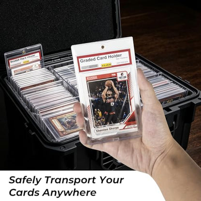 Graded Card Case Holds 106 PSA Slabs, Premium Storage Box - color: Black