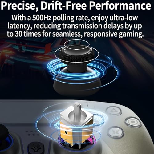NBCP PS5 Wired Controller with Turbo, Hall Effect Triggers, Dual Vibration, 3.5mm Audio Jack Gamepad for PS5/PS4/PC/Steam Gaming - color: Grey