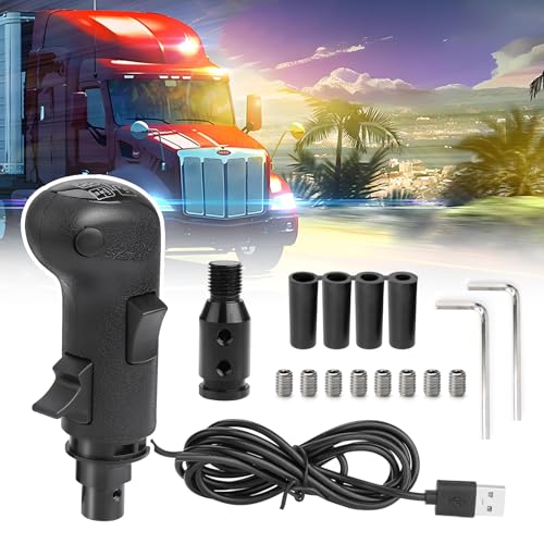 CNSPEED USB Truck Simulator Shifter, Gearshift Knob for ATS & ETS2 Games, PC Sim Racing Shifter Compatible with Logitech G29 G25 G27 G920 Thrustmaster TH8A and Fanatec SQ