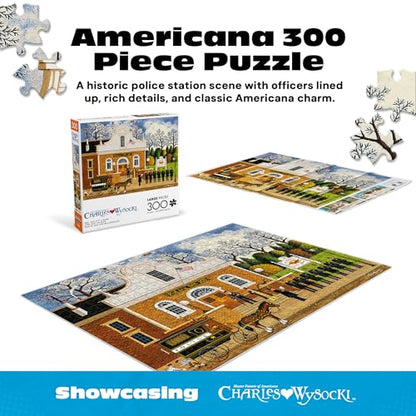 Buffalo Games - Charles Wysocki - Roll Call with a Bang - 300 Piece Puzzle | Art by Charles Wysocki, Made in USA, Easy-Grip Pieces, Recycled Board, Size: 22 x 15 in, With Poster, Frameable Art, Giftable