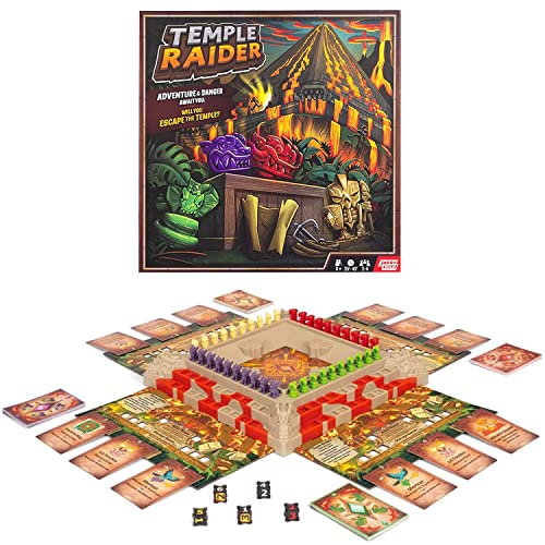 Temple Raider Board Game | Jakks Wild Games | Strategy Board-Game | Family Dice Game for Adults and Kids | 2 to 4 Players | Average playtime 25-45 minutes | Ages 8+