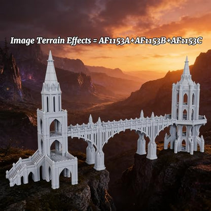 AUSPDICE Sci-Fi Buildings 25mm Gothic Spire Tower, Wargame Terrain | 1:64 Scale Unpainted Multi-Tier Tower with Open Balconies and Stairs for Sci-Fi TTRPGs, Wargames and Dioramas - AF1153A