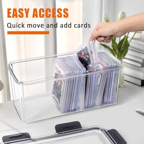 tutata Graded Sports Card Storage Box, Trading Card Storage Box, Graded Card Slab Storage Case Fits PSA BGS & SGC