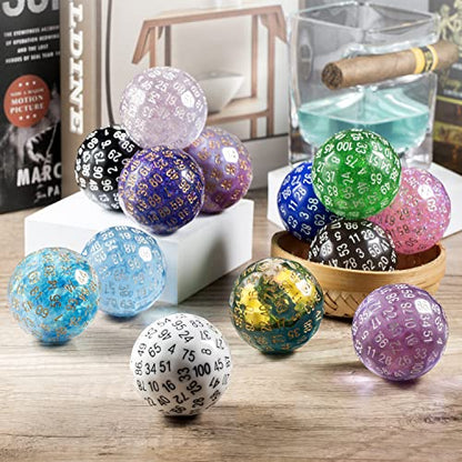 DNDND Galaxy Purple Resin D100 Dice 100 Sided Dice with Translucent Organza Bag for DND Dungeon and Dragons - color: Galaxy Purple