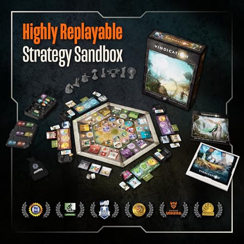 Orange Nebula Vindication Board Game - Heroic Attributes, Modular Map, & Strategic Competitive Play (New Edition)