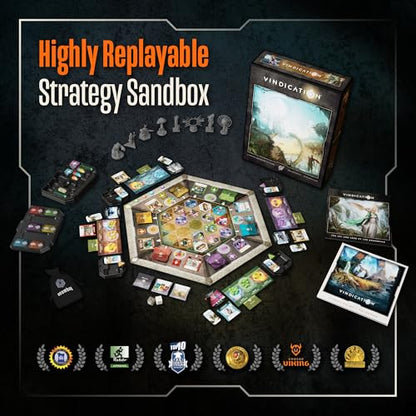 Orange Nebula Vindication Board Game - Heroic Attributes, Modular Map, & Strategic Competitive Play (New Edition)