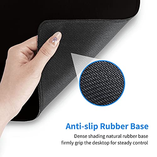 Black Mouse Pad Extended Large Gaming Mousepad XL Big Long Oversized Desk Mat Stitched Edges 31.5 X 11.8 Inch for Home Office - color: Black4