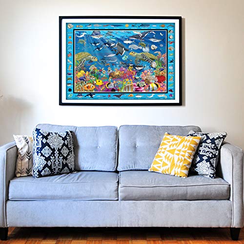 Think2Master Ocean Life 250 Pieces Jigsaw Puzzle. Great Gift Item. 14.2” X 19.3” - style: Life in the Ocean