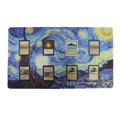 MTG Playmat 24 x 14 Inches, Non-Slip Rubber Card Game Playmats with Storage Bag, TCG Playmat Mouse Pad, Starry - color: Starry