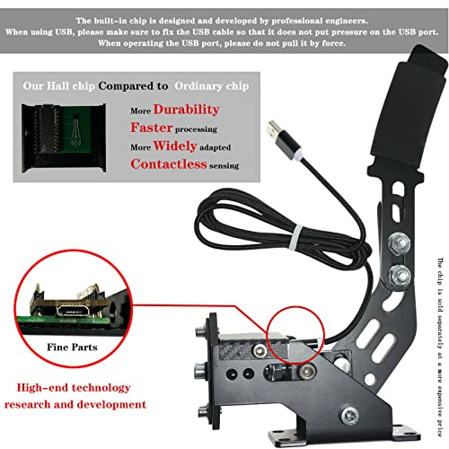 Supllueer USB Handbrakes, 14Bit PC Handbrake with Clamp Only PC Windows Systems with Simulation Racing Games fit for G25 G27 G29 T500,FANATECOSW Dirt Rally Windows
