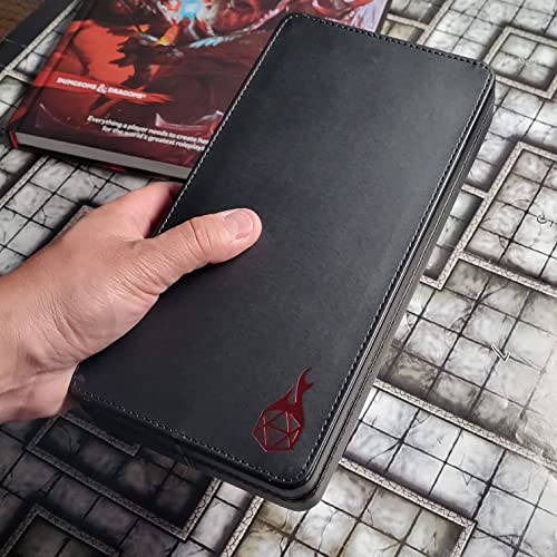 Forged Dice Co. Reliquary Large Divided Dice Case with Dice Tray for Polyhedral Dice Sets - 21 Felt-Lined Chambers - Magnetic Lid Closure - Metal Dice Storage Box - Red - color: Red