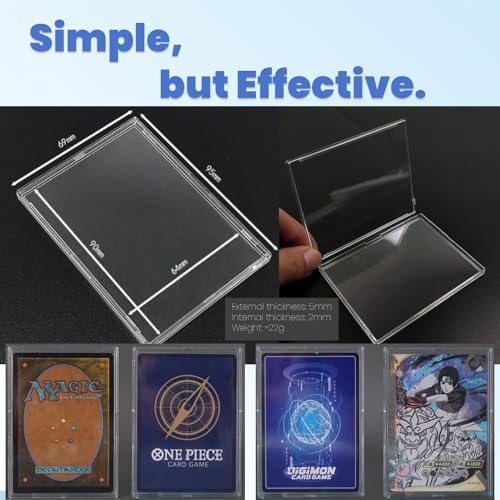 Transparent 18 Pack Hard Cards Sleeves Top Loaders-Acrylic Card Protector Clear Card Brick-95mm*69mm-Fit for Rift LOL tcg,OPCG,Trading Cards
