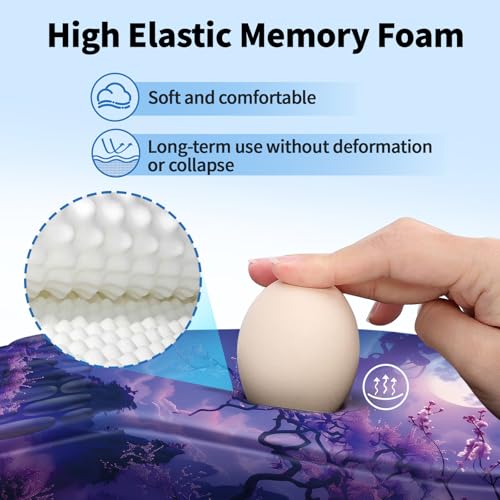 YIWEI Ergonomic Mouse Pad with Wrist Rest for Carpal Tunnel Pain Relief | Memory Foam Wrist Support,Non-Slip Rubber Base, Keyboard Computer Mousepad,Lycra Cloth Surface,Gaming Home Office - color: Moonlit Night