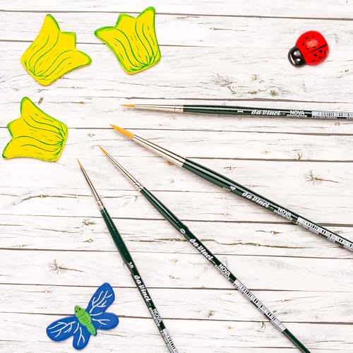 da Vinci Watercolor Series 4237-5 Brush Miniature Set - Nova Synthetics Multi-Media Mini Rounds - Contains Series 1570 Sizes 10/0, 5/0, 3/0, 0, & 2 - Made in Germany - style: Nova Mini Round Set 1