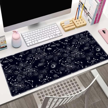 Desk Mat, Big Desk Pad, XL Extended Gaming Mouse Pad, Large Mouse Pad for Desk Rubber Base Mousepad with Stitched Edges, Keyboard Mouse Mat for Work, Game, Office, Home - Space Galaxy Constellation - color: Space Galaxy Constellation