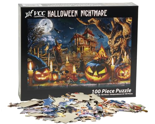 Vermont Christmas Company – Halloween Nightmare 100 Piece Jigsaw Puzzle - Large Interlocking Pieces Perfect for Kids & Adults Alike - 19" x 13"