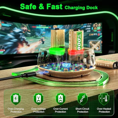 4x5800mWh Rechargeable Battery Pack for Xbox, Fast Charging Station for Xbox Series X/S/One/One S/X/Elite Controller Batteries, Xbox Battery Pack with Charger