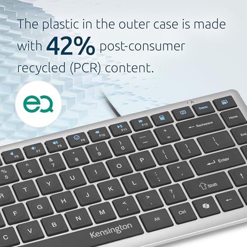 Kensington KB415 USB-C Wired Compact Keyboard, Quiet Scissor-Switch Keys, Programmable, Copilot Hotkey, Compatible with Windows, Black (K75411NA) - size: Compact Size, style: Wired