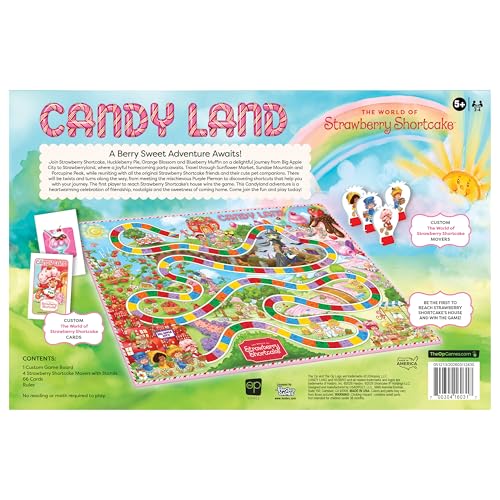 Candy Land: Strawberry Shortcake, Classic Board Game for Kids & Family, Nostalgic Adventure Color Matching Path, Featuring Iconic Characters and Locations, 2-4 Players, Ages 5+, Officially Licensed
