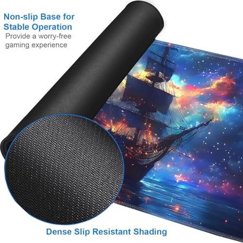for MTG Game Playmat - 24 x 14 inches with Dices and Storage Bags, Non-Slip Base for TCG and Board Game Card Mats, Trading Card Games Mat, Sailing Adventure Ship Pattern Collectible Card Playmats - color: Jv-playmat-p7-1-g188