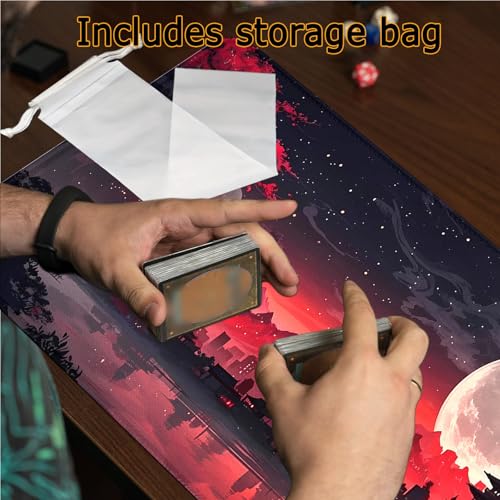 MTG Playmats with Stitched Edges, 24 x 14 inches TCG Play Mat for MTG Trading Card Game Playmats Smooth Surface Battle Game Rubber Collection - color: Playmat 3 No Zones