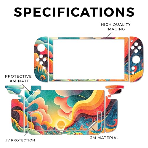 Glossy Glitter Gaming Skin Compatible with Nintendo Switch 2 Console Only - Surreal Sunset - Premium 3M Vinyl Protective Wrap Decal Cover - Easy to Apply | Crafted in The USA by MightySkins - color: Surreal Sunset, size: Switch 2 Console Skin Only, style: