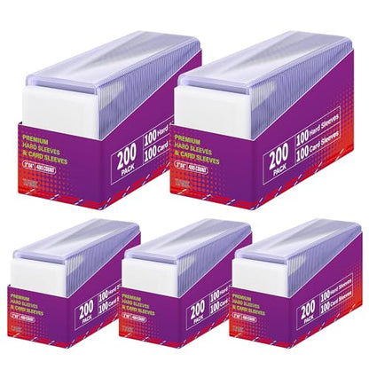 1000 Packs Card Sleeves,3"X4" Baseball Collectible Trading Card Protective Sleeves,Hard Plastic Card Holder for Trading Sports Football Game Cards (500 Hard Sleeves+500 Soft Sleeves) - style: 500 Hard Sleeves + 500 Soft Sleeves