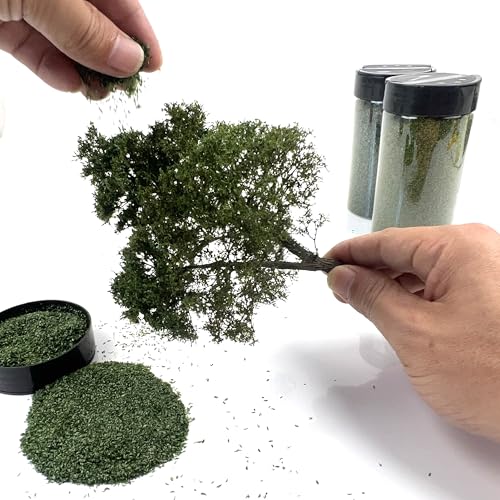 Multicolor Leaf Model - 300ml Miniature Scenery Material for Train Railway, Diorama, Car Scene & Scale Landscape Layouts (Fir Green) - color: Fir Green