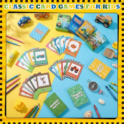 Zubebe 4 Sets Memory Matching Game for Kids Memory Match Fun Matching Game Educational Toys for Family Night, Party Favors, Classroom Prizes (Style 2) - style: Style 2