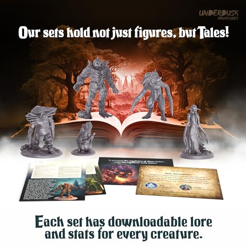 Underdusk Miniatures Master Gift Set - 229 Minis Included - Bulk Monsters, Unpainted D&D Miniatures, Dungeons and Dragons Minis, DND Figurines, Fantasy Tabletop D&D; Digital Stat Blocks Included