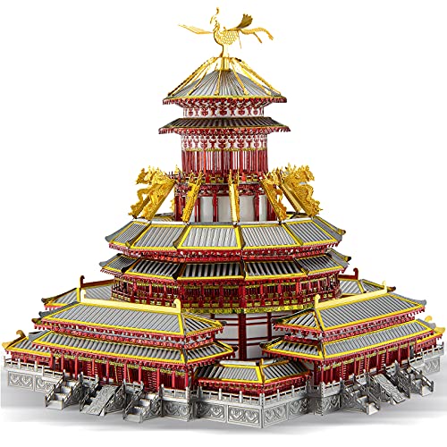 Piececool 3D Metal Puzzles for Adults, Ziwei Palacer Model Kits, Famous Chinese Architecture Model Building Kits, DIY 3D Puzzle Building Blocks Great Gift,189 Pcs - color: Ziwei Palacer