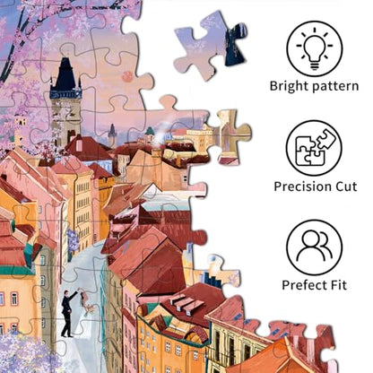 HUADADA-Prague at Sunset-Jigsaw Puzzles for Adults 1000 Pieces, Interlock Perfectly No Dust, Impossible Difficult Hard Fun 1000 Piece Jigsaw Puzzles for Adults-1:1 Poster - color: Prague at Sunset