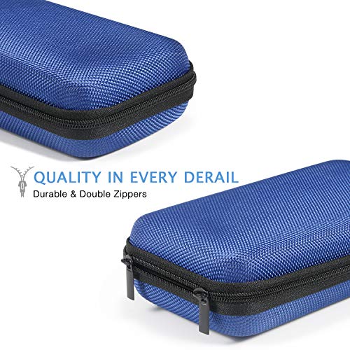 Small Carrying Bag for GPS Hard Drive, Portable EVA Protection Case | Mesh Inner Pocket, Universal Travel Pouch for External Battery, Cell Phone, USB Charging Cable, Zipper - color: Blue