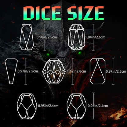 FONVGOGO Metal DND Dice Set for Dungeons and Dragons - 7-Piece Polyhedral RPG D and D Dice Set with Unique Cool Stonehenge Design & Cardboard Box - for Tabletop Gaming Gifts (Brown Green) - color: S Brown Green