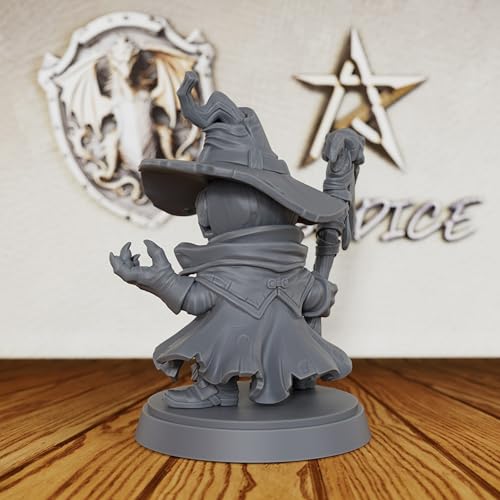 AUSPDICE TTRPG Minis for Fantasy Role Playing & Tabletop RPG Game - 28mm Scale Miniature Figure for Dungeon Masters & Miniature Game, Humanoid RPG Accessory - Pumpkin Demon (AS239) | Humanoid Pumpkin Demon with Witch Hat and Scythe for Fantasy Role Playin