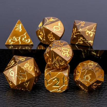 Dungeons and Dragons Dice Metal Dice Set with Gift Case, Polyhedral Dice Set for RPG D&D RPG Tabletop Games Dice Set - color: Gold