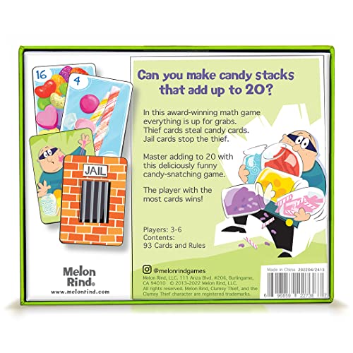 Melon Rind Clumsy Thief Candy Shop Math Game for Kids Ages 8+, Adding to 20 Card Game to Develop Math Skills with Confidence, Educational, Fun Activity for 3-6 Players - style: Adding to 20
