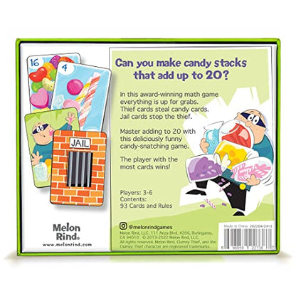 Melon Rind Clumsy Thief Candy Shop Math Game for Kids Ages 8+, Adding to 20 Card Game to Develop Math Skills with Confidence, Educational, Fun Activity for 3-6 Players - style: Adding to 20