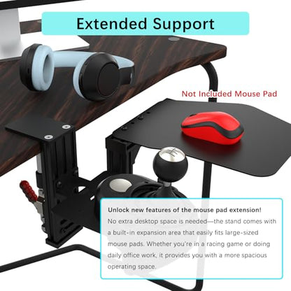 EG STARTS Desk Mount Clamp Sim Racing Wheel Stand Steering Shifter Mounts | For Logitech G25 G27 G29 G920 G923, For Thrustmaster T248 T300 T-GT TS-PC T330TS, Racing Steering Shifter Mounts