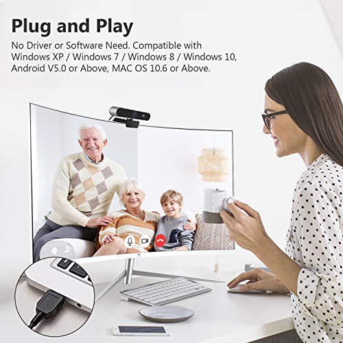 Z-Edge ZW511 1080P FHD Webcam, Live Streaming Camera with Stereo Microphone, Plug and Play, Desktop or Laptop USB Webcam for Widescreen Video Calling and Recording