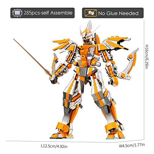 Piececool 3D Puzzles for Adults Metal Mecha Figure Model Kits-Crescent Blade Armor, Building Kit for Teens Great Birthday Gifts, 285 Pcs - color: Crescent Blades