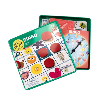 PlayMonster Take N Play Anywhere Bingo - Magnetic Pieces in Magnetic Travel Friendly Tin for Fun on the Go- For Ages 4+ - style: Bingo
