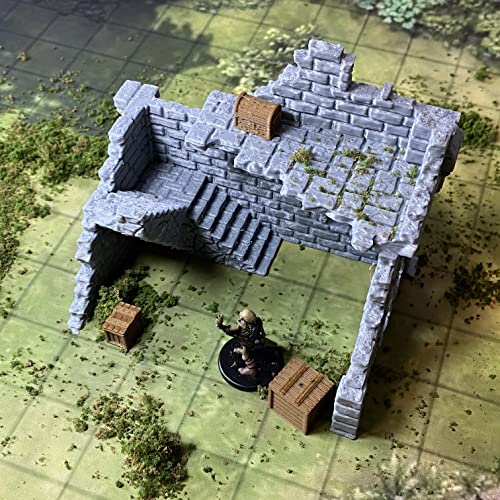 Building Ruins Set 3A Terrain for Tabletop Role Playing Games 28mm Scale