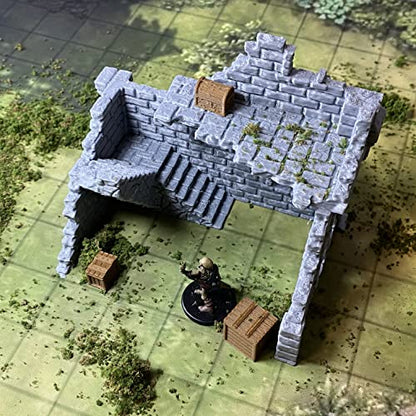 Building Ruins Set 3A Terrain for Tabletop Role Playing Games 28mm Scale